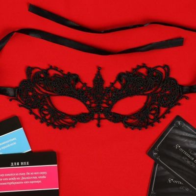 Эротический набор для двоих «Во власти страсти» 3 в 1 (10 карт, маска, чулки), 18+