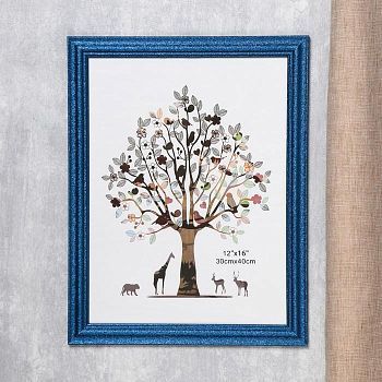 Фоторамка пластик 30х40 см "Блестящая волна" голубая 45х35 см