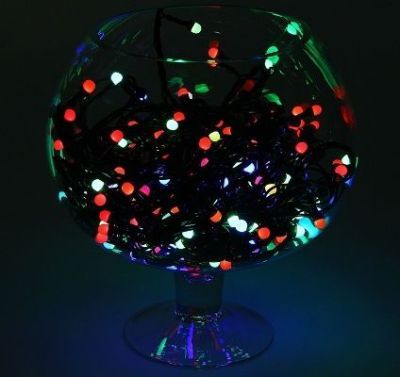 Гирлянда "Метраж" уличная, комнатная (Д: 20 м, нить тёмная, моргает)