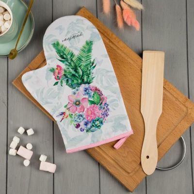 Кухонный набор «Мечтай»,варежка-прихватка 20х28см, лопатка деревянная