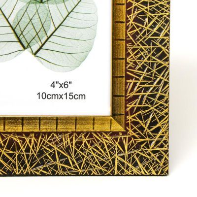 Фоторамка пластик 10х15 см "Золотая паутина на чёрном" 20,7х15,7х1,5 см