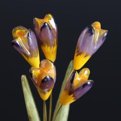 Сувенир «Крокусы», 5 цветков, 13×10 см, селенит