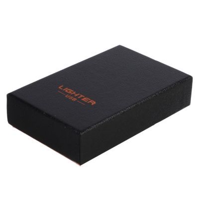 Зажигалка электронная в подарочной коробке, USB, спираль, синяя, 7.5х12 см