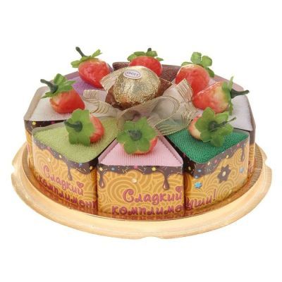 Полотенце «Торт с клубничками» (8 кусочков)