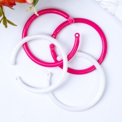 Кольца для творчества (для фотоальбомов) пластик "Цветные" 3,8см (набор 4 шт) 15,5х8,8х2см