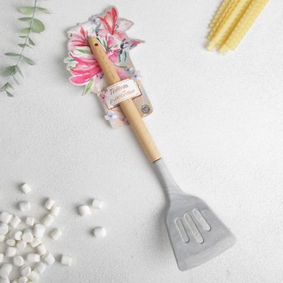 Силиконовая лопатка «Живи со вкусом», 12 × 31 см