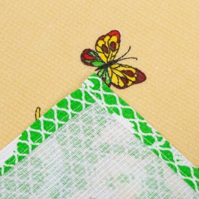 Полотенце вафельное в коробке "Цветы" 45х60 см, салатовый, 160 гр/м, хл,