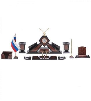 Настольный письменный набор с орлом "Президентский" (камень лемезит, бронза)
