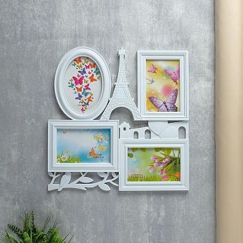 Фоторамка "С любовью из Парижа" на 4 фото 10х15 см, белая