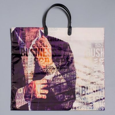 Пакет "Мужской характер", полиэтиленовый с пластиковой ручкой, 38 х 35 см, 110 мкм