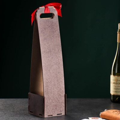 Деревянная коробка под бутылку "23 февраля" 11х11х41 см