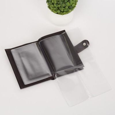 Обложка для автодокументов и паспорта, отдел для купюр, цвет коричневый