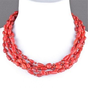 Колье Коралл, хрусталь "Гротеск" арт. П3431