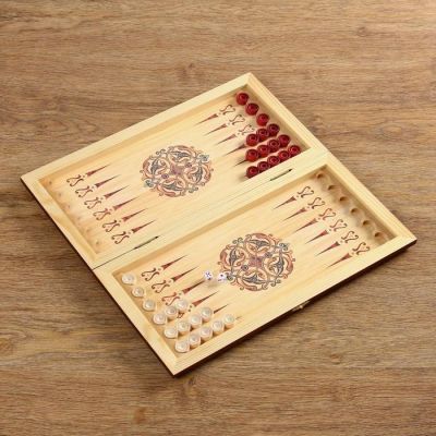 Настольная игра 2 в 1 "Крестоносцы": шашки, нарды, доска 40 х 40 см, микс