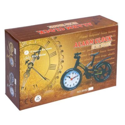 Будильник "Велосипед", дискретный ход, 12 х 22 см, d=6.5 см, микс