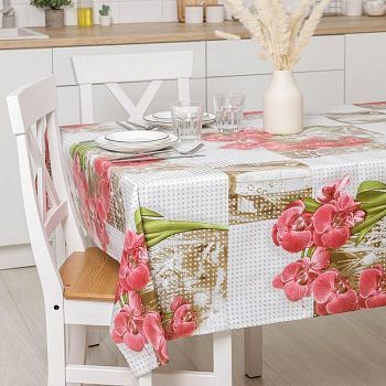 Клеёнка столовая на нетканой основе, ширина 137 см, толщина 0,08 мм, рулон 20 м