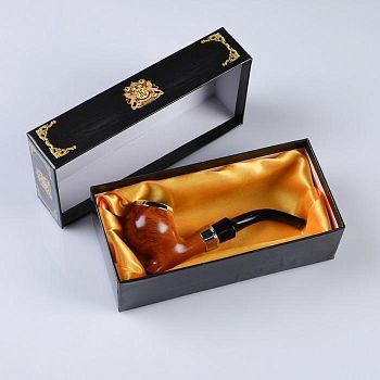 Трубка "Командор" классическая, раструб под мраморное дерево, 15х6х4.5 см