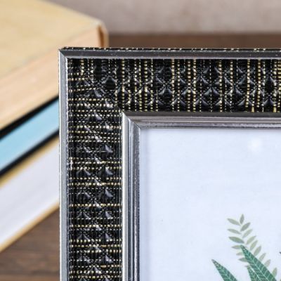 Фоторамка пластик 15х20 см "Ромбы" с серебристым обрамлением 25х20 см