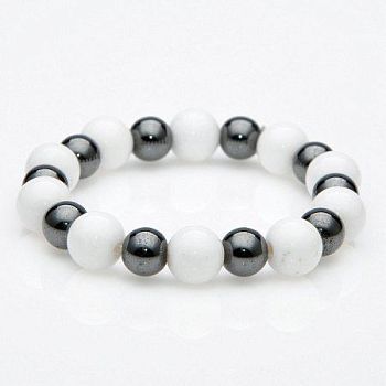 Браслет Кахолонг, гематит "Тутси" арт. бП1434-20