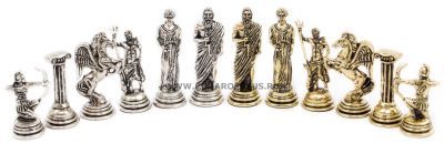 Шахматы "Лучники" камень змеевик доска 28х28 см №18