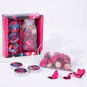 Набор подарочный «Перья»: аромасаше, свечи, 13.2 х 5 х 13.5 см