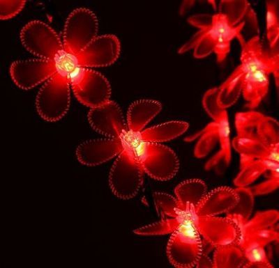 Светодиодная ваза "Цветок сакуры" (80 × 16 см. красный)