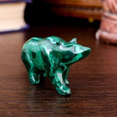 Сувенир "Медведь средний", натуральный малахит