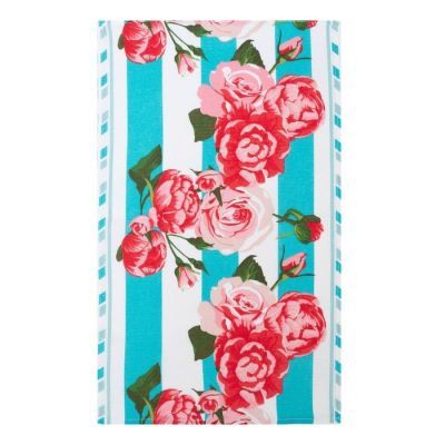 Полотенце вафельное "Полоса" 35х60 см, бирюза, 160 гр/м, хл,