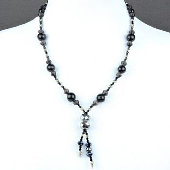 Бусы Агат, Гематит, Кошачий глаз "Фатиния" арт. ГРУ-1561