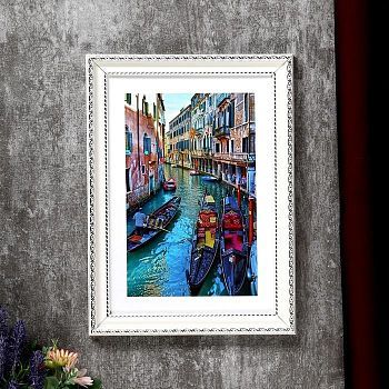 Фоторамка пластик 21х30 см (881S) белый с серебром