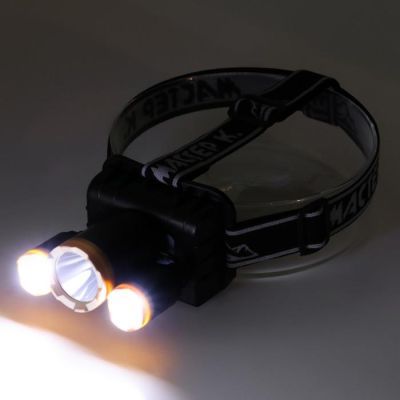 Фонарь налобный аккумуляторный "Мастер К", 10 Вт, 1200 мАч, 600 лм,8х9х6 см, микс