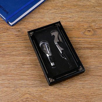 Набор подарочный 2в1 (пробка для бутылки, открывалка-штопор)