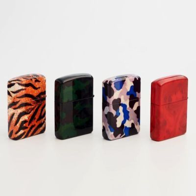 Набор зажигалок "Камуфляж", 4 шт, бензиновые, 23.5х2.5х9.5 см,