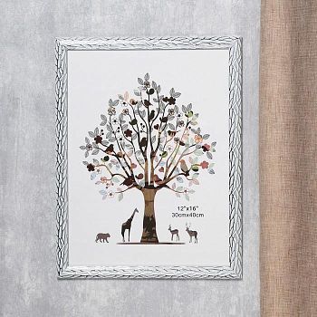 Фоторамка пластик 30х40 см "Корни" белая с серебром 44х34 см