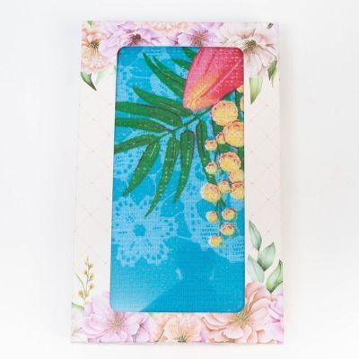 Полотенце вафельное в коробке "Лилия" 45х60 см, бирюза, 160 гр/м, хл,