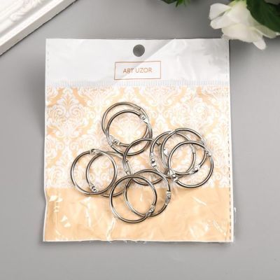 Кольца для творчества (для фотоальбомов) "Золото/Серебро" d=3 см набор 10 шт, МИКС