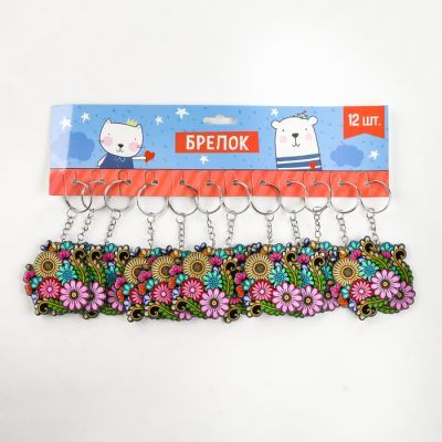 Брелок акрил "Букет цветов" 5,3х5,5 см