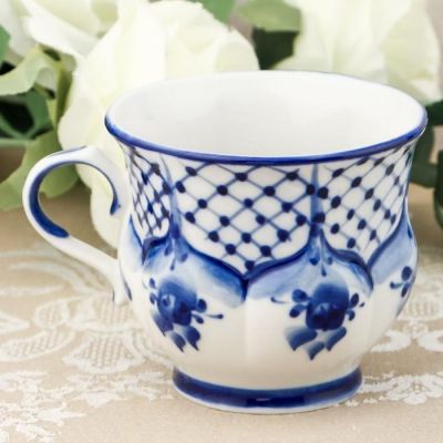 Кружка "Нежность", гжель, фарфор, 2с