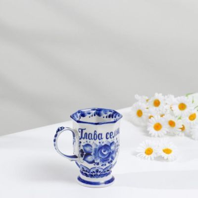 Бокал "Столичный" (Глава Семьи), 350 мл, гжель