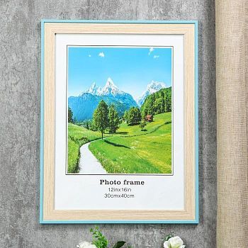 Фоторамка пластик 30х40 см "Белённый дуб с голубой каймой" 44,6х34,6х1,2 см