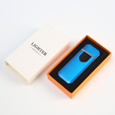 Зажигалка электронная "Авилес" спираль, сенсорная кнопка, синяя 7.9х3.1 см