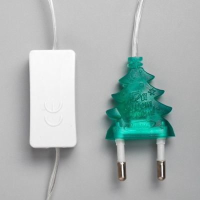 Гирлянда «Нить» 5 м с насадками «Звезда средняя», IP20, прозрачная нить, 20 LED, свечение мульти (RG/RB), мигание, 220 В