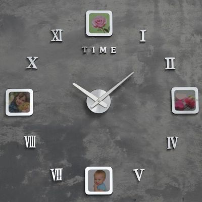 Часы-фоторамка наклейка, d=70 см, рамка 13х13 см, 1АА, плавный ход