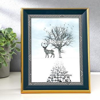 Фоторамка пластик 15х20 см "Синяя с синими черточками на белом" 24,6х17,6х1,5 см