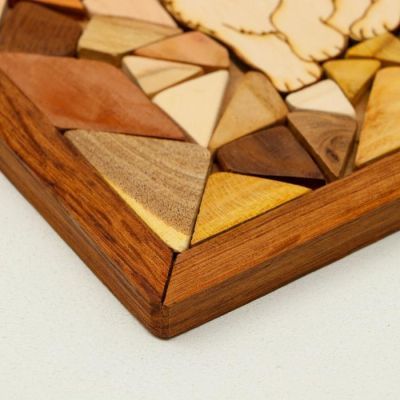 Подставка под горячее "Кошечка", 17х17 см , разные породы дерева