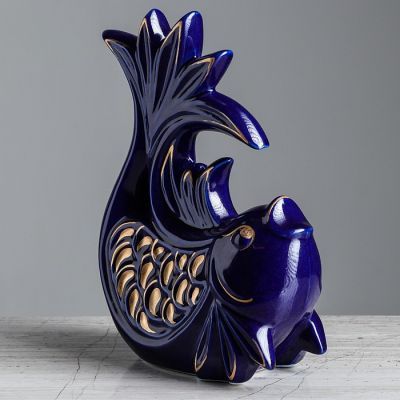 Копилка "Рыбка", глянец, синий цвет, 21 см