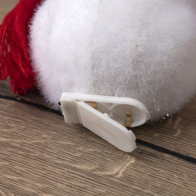 Светодиодная фигура «Медвежонок со снежным комом» 20 × 18 × 10 см, флок, батарейки CR2032х2, свечение тёплое белое