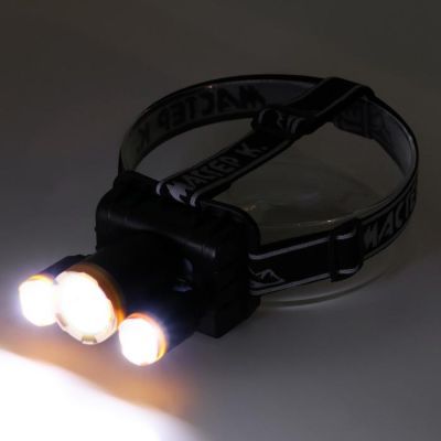 Фонарь налобный аккумуляторный "Мастер К", 10 Вт, 1200 мАч, 600 лм,8х9х6 см, микс