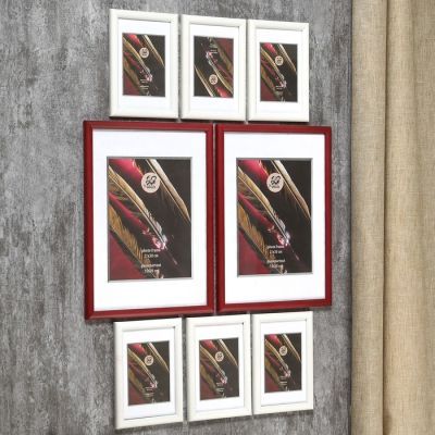 Набор фоторамок пластик FOTEX VIP 10х15, 21х30 см (тёмная вишня, молоко) 8 шт