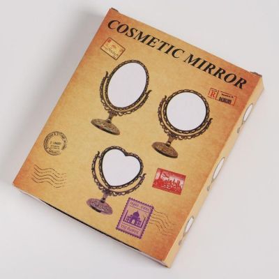 Зеркало настольное, двустороннее, с увеличением, d зеркальной поверхности — 12,5 см, цвет бежевый